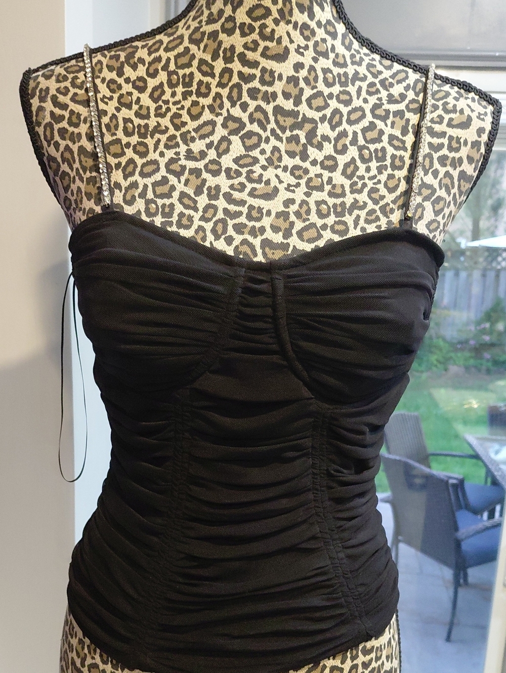 Rachel Zoe Black Ruched Camisole with Chain Straps